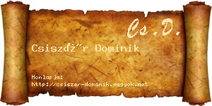 Csiszér Dominik névjegykártya