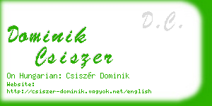 dominik csiszer business card