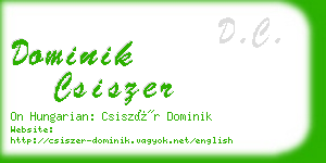 dominik csiszer business card